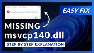 MSVCP140dll Errors The Ultimate Guide to Fixing This Common Windows Issue No Tech Skills Required [upl. by Lucias506]