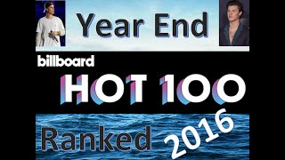 Ranking the 2016 Year End Billboard Hot 100 Chart [upl. by Fausta]