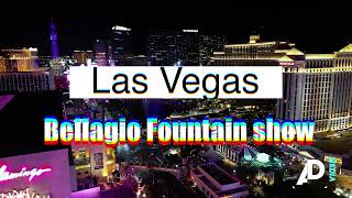 Las Vegas Fountains of Bellagio show  drone shot [upl. by Gable]