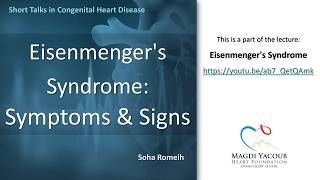 Eisenmengers Syndrome Symptoms and Signs  Soha Romeih [upl. by Anihtyc]