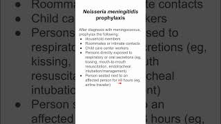 Neisseria meningitidis prophylaxis [upl. by Kenric]