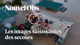 Inondations en Espagne  les images aériennes filmées par les secours [upl. by Yand]