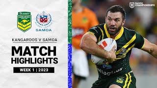 Kangaroos v Toa Samoa  Match Highlights  2023 Pacific Championships [upl. by Devaney615]