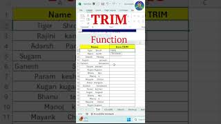 Trim function in excel 😳 excel excelskills [upl. by Eirrehs162]