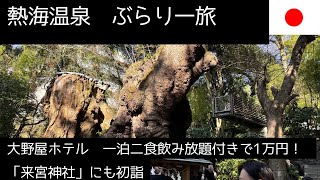 熱海温泉一人旅、一泊二日飲み放題付きで10000円。「大野屋ホテル」さん、おすすめです！ [upl. by Eniamej]