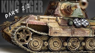 King Tiger full of scratches  Tamiya 135  Tank Model  Part 2  Painting  weathering [upl. by Ellecrag836]