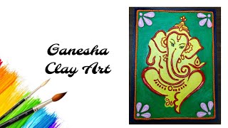 Ganesh Lippan artLord ganesha Clay WallArtWall HangingVinayaka mural on wooden boardArt in Craft [upl. by Nalo]