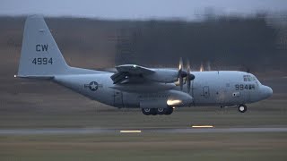 US Navy Lockheed C130T Hercules 164994 at TamperePirkkala [upl. by Ferdinand]