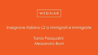 Insegnare italiano L2 a immigrati e immigrate [upl. by Hovey]