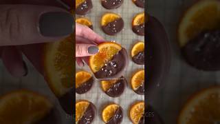 CHOCOLATE DIPPED CANDIED ORANGE SLICES 🍊🤝🏼🍫 orange candiedfruit chocolate recipe yummy wow [upl. by Beckie]