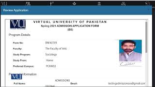 VU Online Admission Procedure Fall 2024 [upl. by Seiter]