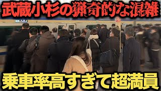 【武蔵小杉】圧倒的な乗車率で超満員不可避な駅！ 武蔵小杉駅の混雑を調査 [upl. by Mcconaghy165]