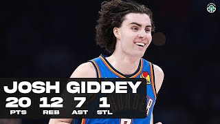 JOSH GIDDEY DROPS 20PTS amp 12REB vs SPURS FULL HIGHLIGHTS [upl. by Gale]