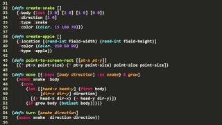Clojure  PRACTICAL snake game 12 [upl. by Aymahs]