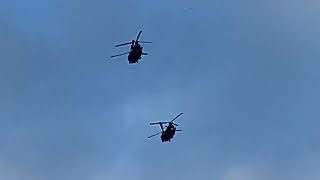 Blackout 21 Flight of USAF MH47 Chinooks over Penicuik [upl. by Arehsat]