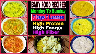 7 Days 7 Weight Gaining Lunch Recipes For Baby 15 Years  Baby Food Recipes  Healthy Food Bites [upl. by Eddie]