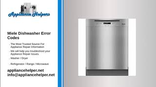 Miele Dishwasher Error Codes [upl. by Yanarp396]