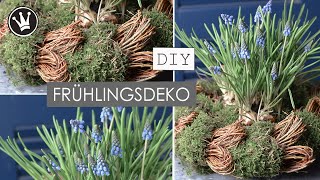 DIY  OsterdekoFrühlingsdeko selber machen I Kranz aus Weide und Moos I Frühlingsblumen I Osternest [upl. by Acirrehs]