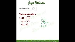 Additive Inverse of 6i  i sqrt49  Complex Numbers  Class 11 Mathematics [upl. by Aleiram]