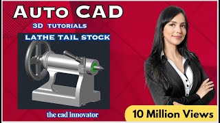 3D Lathe Tail Stock IN Auto CAD TUTORIAL HOW TO MAKE [upl. by Fergus]