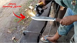 Forging a Survival Knife Out Of Spring Scrap In Rural Area [upl. by Poler]