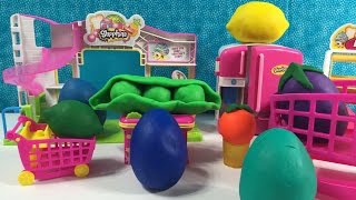 PlayDoh Surprise Eggs Shopkins Small Mart Evil Peas Ugglys Lalaoopsy Unboxing [upl. by Quenby]