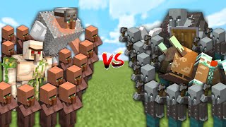 Extreme VILLAGERS vs PILLAGERS in Minecraft Mob Battle [upl. by Nawak292]