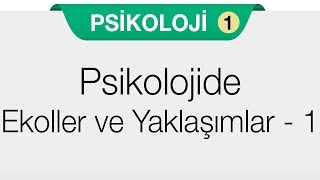 Psikoloji Bilimini Tanıyalım  Psikolojide Ekoller ve Yaklaşımlar  1 [upl. by Sawtelle60]