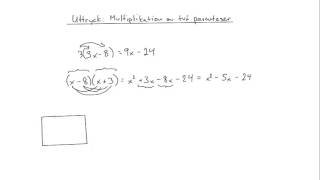 Matematik 2b Multiplikation av parenteser [upl. by Nayrbo]