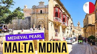 🇲🇹 MALTA  MDINA  Maltese medieval pearl  mini Walking Tour 4K [upl. by Adin]