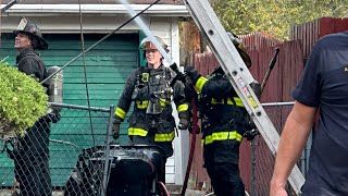 Detroit Fire Handles Box Alarm Job on Ward St Detroit Michigan  103024 [upl. by Waldron]