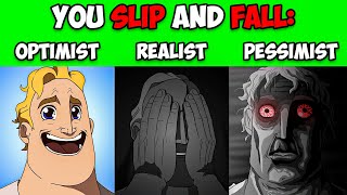 Mr Incredible Reaction Optimist vs Realist vs Pessimist 2  Hilarious and Heartwarming Comparisons [upl. by Odetta]