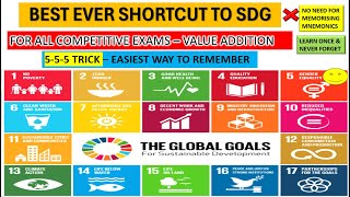 BEST EVER SHORTCUT AND EASY TRICK TO REMEMBER SDG GOALS  FOR ALL COMPETITIVE EXAMS tnpsc upsc [upl. by Flavia159]