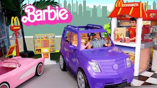 Barbie amp Ken Doll Family Preschool amp Drive Thru Adventures [upl. by Groveman]