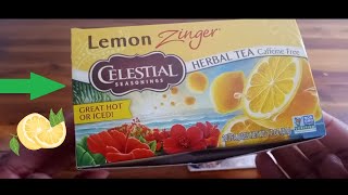 Celestial Seasonings Lemon Zinger Herbal Tea Caffeine Free 20 Tea Bags Box [upl. by Sandie821]