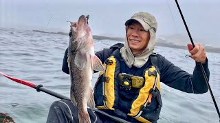 Sunset Bay Kayak Fishing In Open Water  Coos Bay Oregon [upl. by Eteragram]