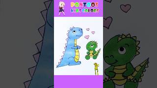 Dinosaur 🦖🦕 song dinosaur dino shortfeed dinosaursong kidssong draw color nurseryrhymes [upl. by Asfah]