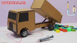 science experiment project make a hydraulic dump truck with syringe [upl. by Percival643]