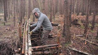 5 Bushcraft Shelters  Full Camp Builds Start to Finish [upl. by Allecnirp]