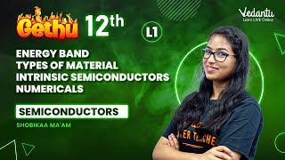 Semiconductors Class 12 Energy Band Types of Material Intrinsic Semi conductors  V Master tamil [upl. by Ardnnek]