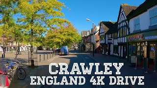 Crawley  West Sussex England 4K Drive [upl. by Rebba]