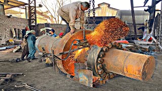 Expert Cut a Crankshafts of Cruise Ship Into pieces and Made a Crankshaft for Ammonia Compressor [upl. by Havot818]