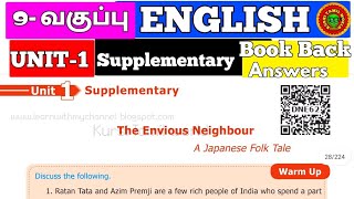 9th the envious neighbour book back answers [upl. by Mandelbaum317]