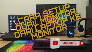 Cara setup dual monitor dari laptop ke monitor [upl. by Aerdnael808]