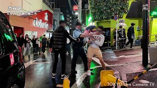 【喧嘩】警備員VSヤンチャニキ リアルBreaking Down 渋谷スクランブル交差点ライブカメラ  Shibuya Scramble Crossing Live Camera 601 [upl. by Greenwood]