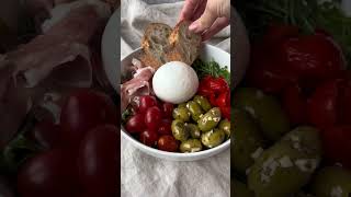 How To Make Burrata Bowl With Lemony Arugula amp Marinated Olives shorts [upl. by Omixam]