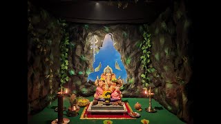 ECO FRIENDLY GANPATI DECORATION  2022  Ganpati Decoration ideas for Home [upl. by Ztnaj]