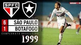 São Paulo 6x1 Botafogo  1999  3 DE FRANÇA SOUZA BRILHANDO E GOLEADA HISTÓRICA🔴⚪⚫ [upl. by Yrhcaz423]