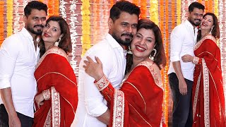 Sambhavna Seth With Husband Avinash Dwivedi At Sandeep Sikand Diwali Party 2024 [upl. by Ahsinyar]