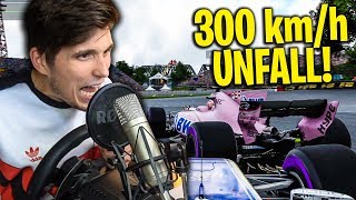 Unfall bei 300 KMH ☆ F1 2017 mit Lenkrad [upl. by Mercola467]